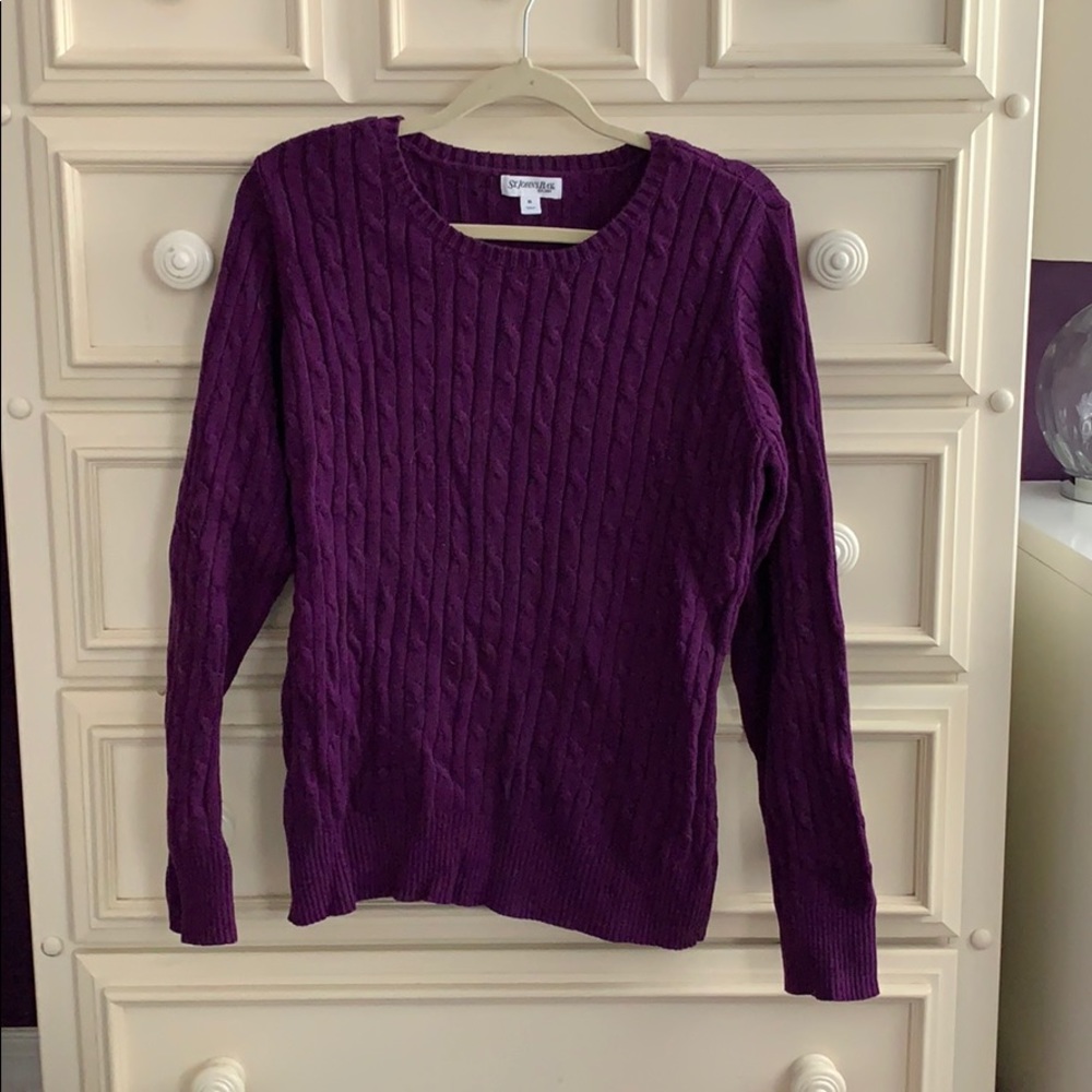 Purple cable knit sweater
